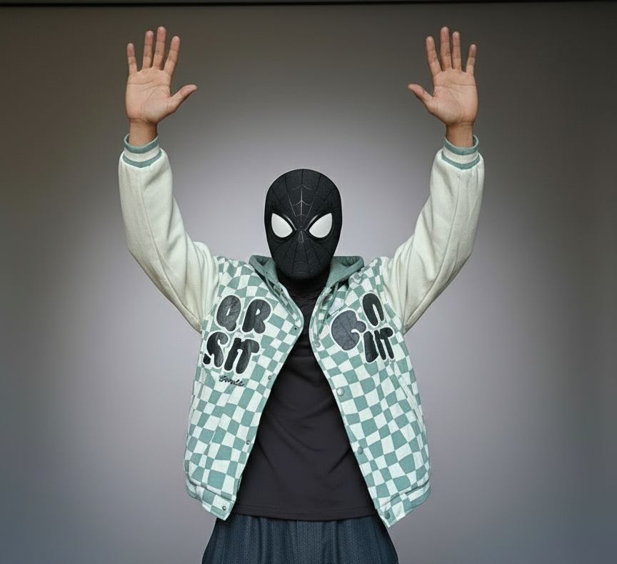 GREEN HODDIED VARSITY JACKET