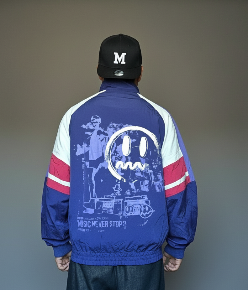 RETRO BLUE BOMBER JACKET
